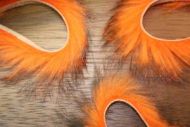 1/8" Two Toned Rabbit Zonker Strips Black/Flo.Orange