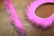 1/4" Two Toned Magnum Rabbit Zonker Strips Black/Hot Pink