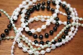 Plastic Bead Chain Eyes Large Pearl White