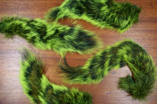 Grey Squirrel Tail Dyed Flo Green