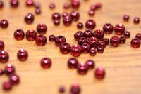  	Lathkill Mettaliic Coloured Brass Beads Red/Dark Red 3.8mm