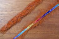 1/8" Bling Rabbit Strips Crawfish Orange Holo. Rainbow Accent