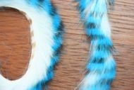 Tiger Barred Rabbit Strips Blue Black Barred Over White